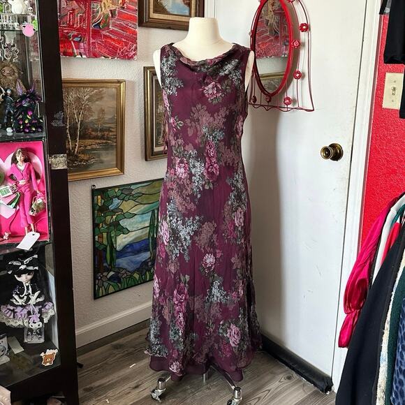 Charter Club Dresses & Skirts - charter club vintage purple floral maxi dress